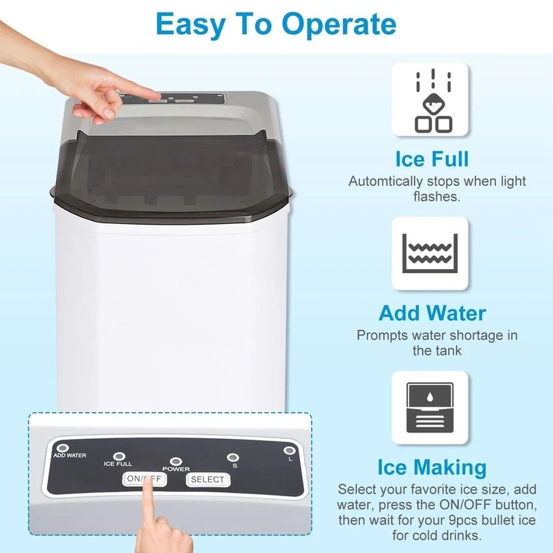 Fast Ice Making Electric Countertop Ice Maker Daily Capacity SelfCleaning Ice Maker Portable Ice Ma 8