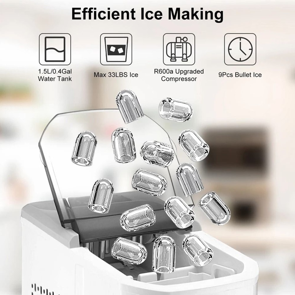 Fast Ice Making Electric Countertop Ice Maker Daily Capacity SelfCleaning Ice Maker Portable Ice Ma 10