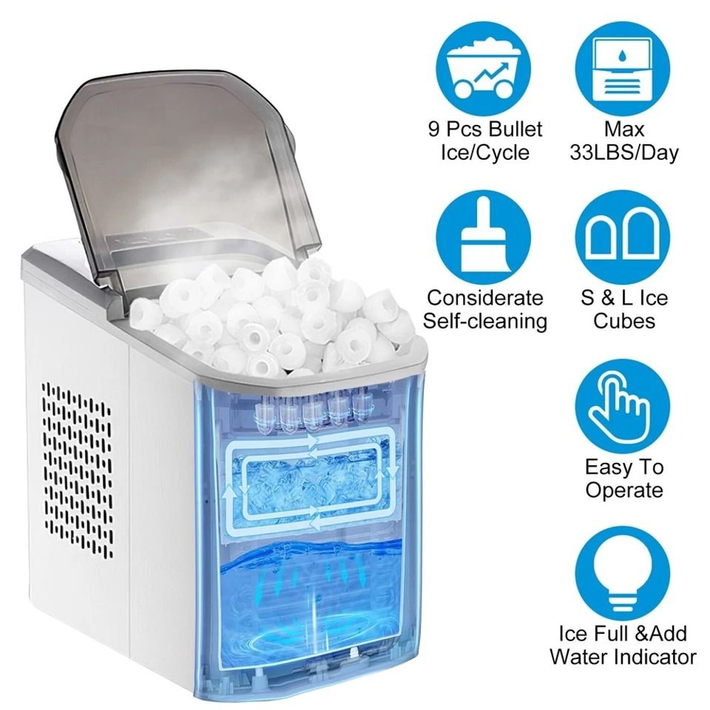 Fast Ice Making Electric Countertop Ice Maker Daily Capacity SelfCleaning Ice Maker Portable Ice Ma 12