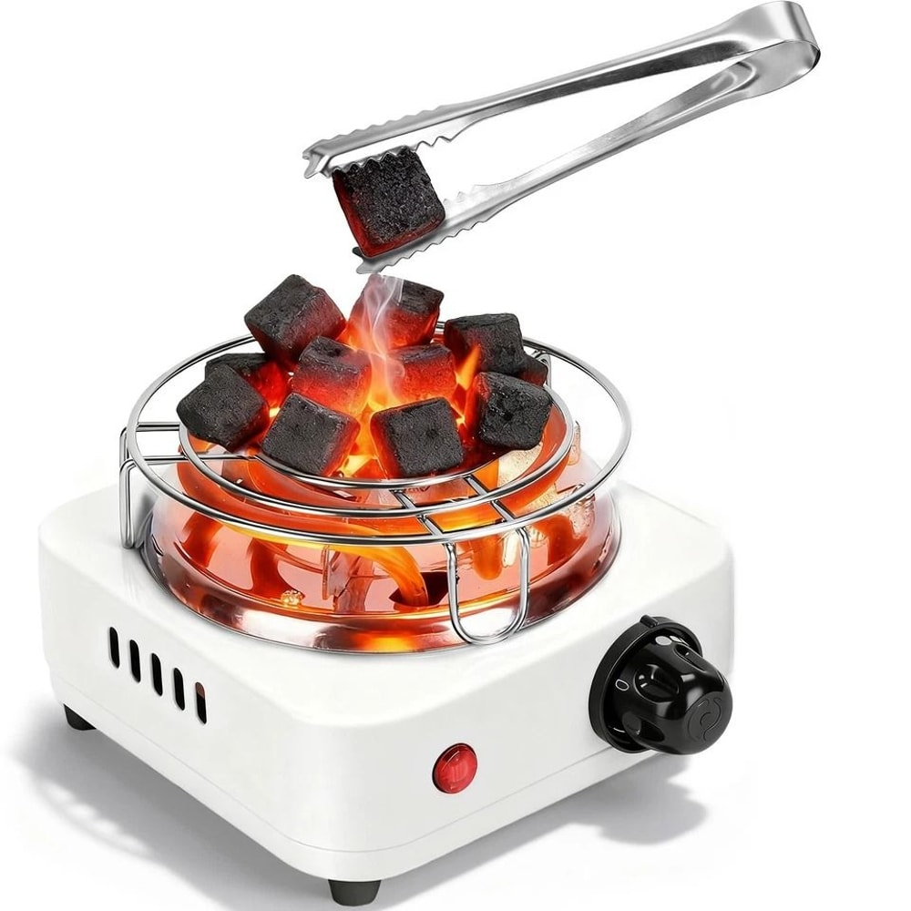 Portable Electric Charcoal Burner Adjustable Temperature Ideal For Winter Camping Hookah BBQ Grill 2