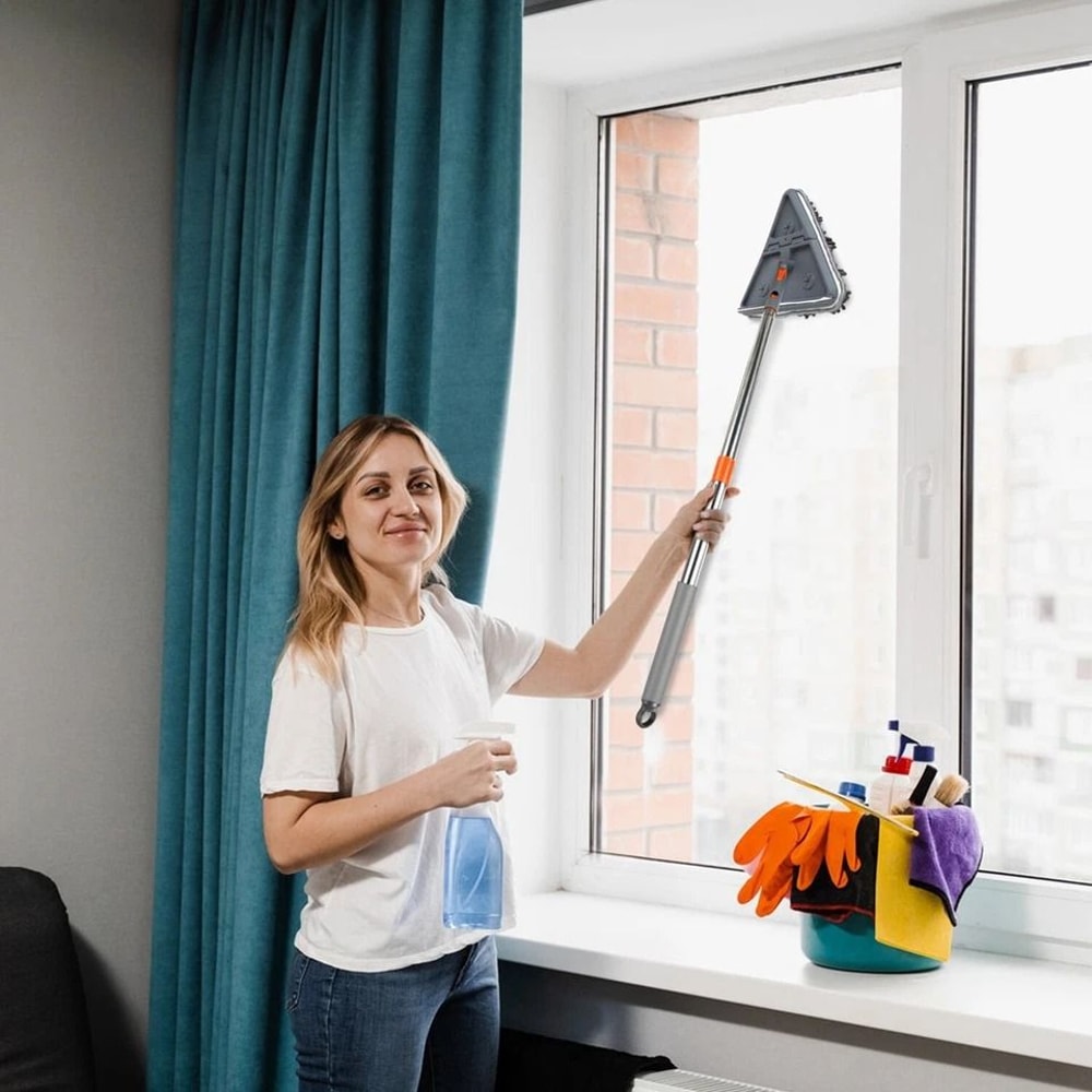 Wall Baseboard Cleaner Mop Portable Ceiling Window Mop Wet Dry Mop For Baseboards Walls And Ceil 2