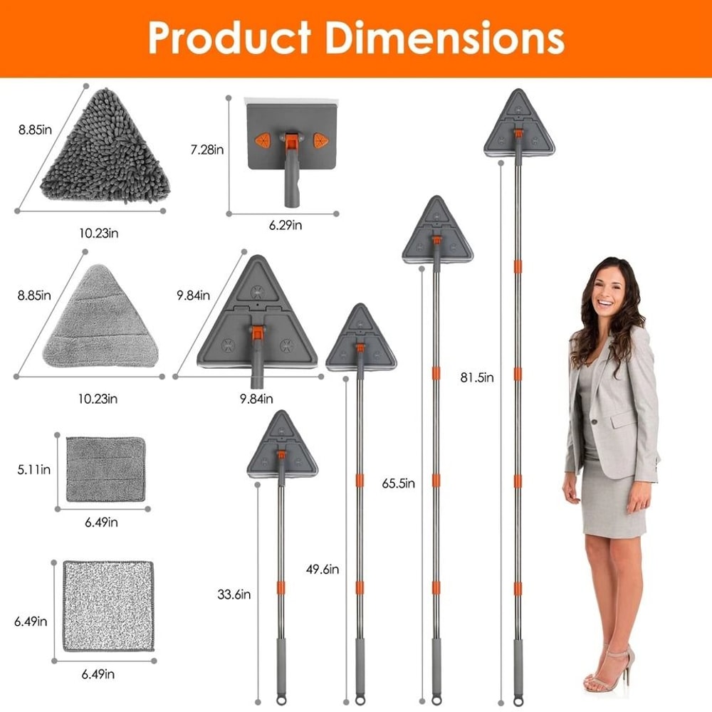 Wall Baseboard Cleaner Mop Portable Ceiling Window Mop Wet Dry Mop For Baseboards Walls And Ceil 11