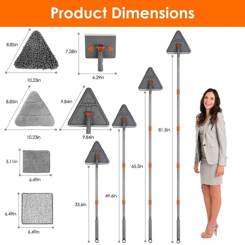 Wall Baseboard Cleaner Mop Portable Ceiling Window Mop Wet Dry Mop For Baseboards Walls And Ceil 11