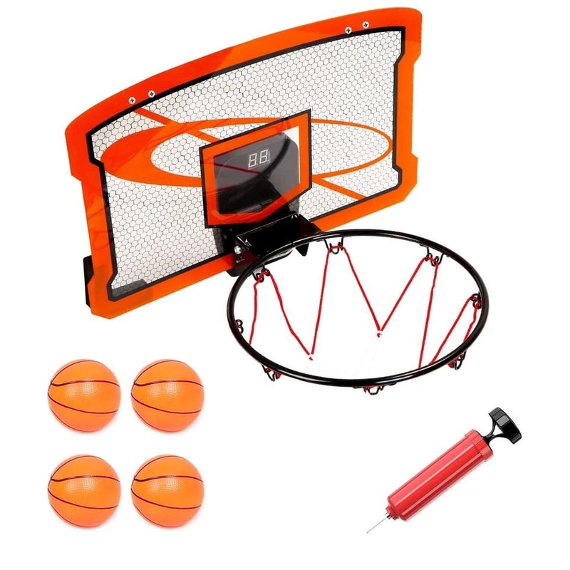 Over Door Basketball Hoop Set Kids Basketball Toy Electric Scorer Balls Indoor Game For Kids Famil 3