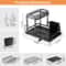 Tier Dish Drying Rack With Drainboard Carbon Steel Utensil Holder Large Capacity Kitchen Counter St 6