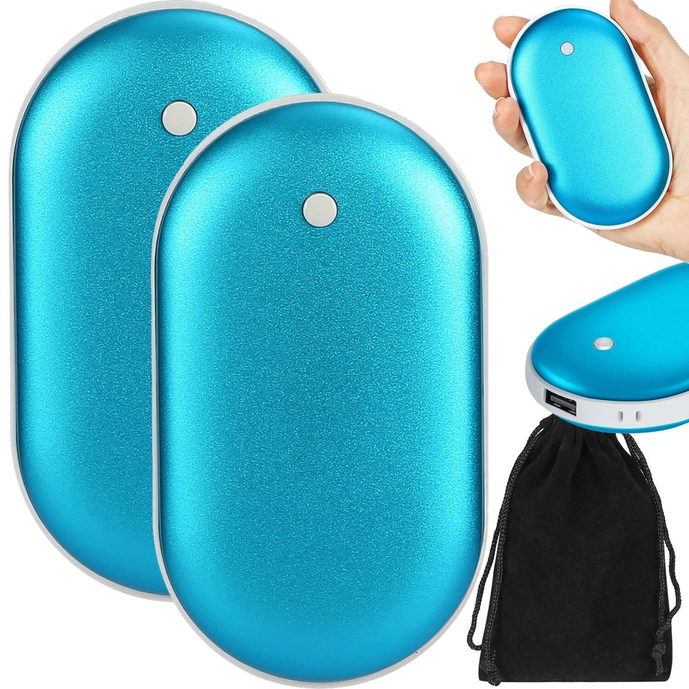Portable Hand Warmer Electric Rechargeable Heater Power Bank DoubleSided Heating Temperature Setti 1