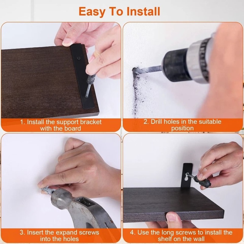 Floating Pack Wall Mounted Shelves Wood Storage Organizer Shelf Display For Kitchen 4