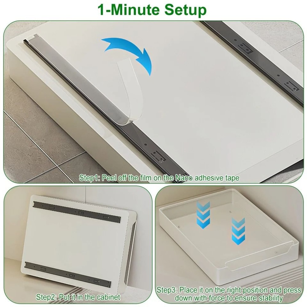 Pull Out Tray Sliding Shelf Carbon Steel Drawers Kitchen Cabinet Spice Rack PullOut Storage Organiz