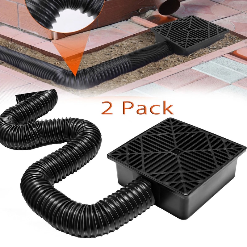 Low Profile Catch Basin Gutter Extension Kit Flexible Drain Pipe No Dig Installation Reduces Founda 11