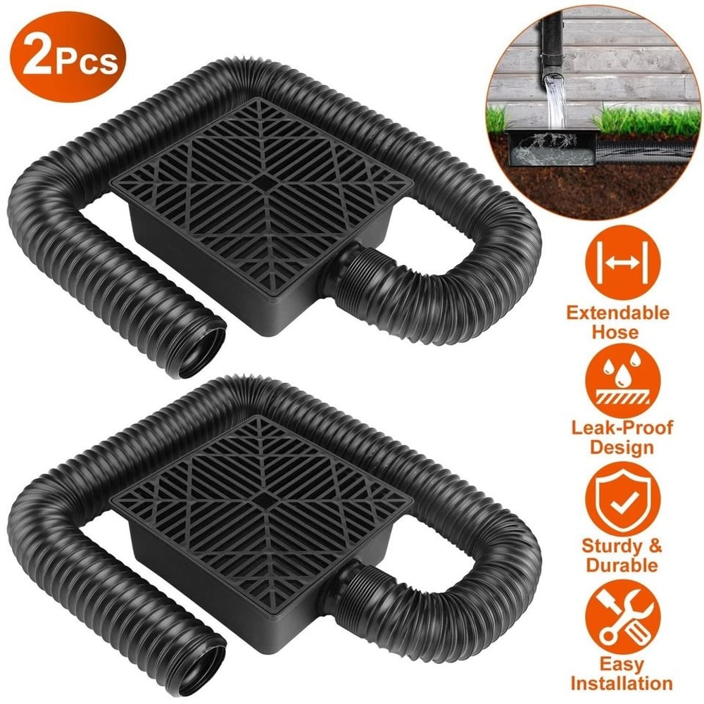 Low Profile Catch Basin Gutter Extension Kit Flexible Drain Pipe No Dig Installation Reduces Founda 10