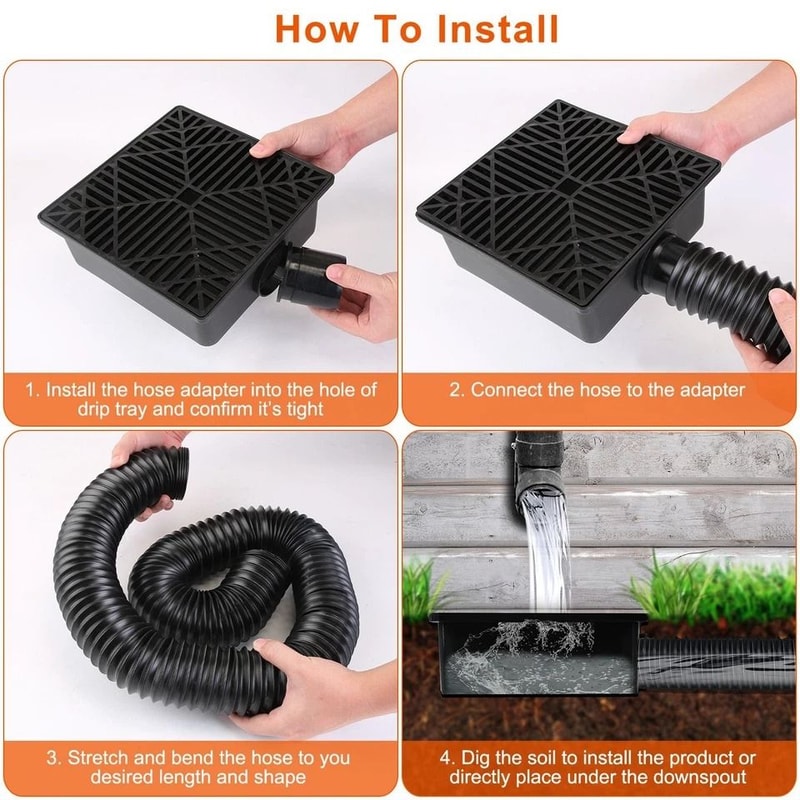 Low Profile Catch Basin Gutter Extension Kit Flexible Drain Pipe No Dig Installation Reduces Founda 5