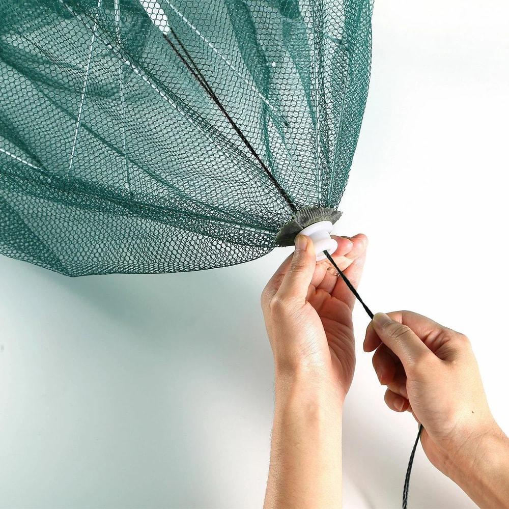 Portable Foldable Fishing Trap Net Holes Crawdad Crab Dip Cage Shrimp Minow Bait Trap For Easy Fish 3