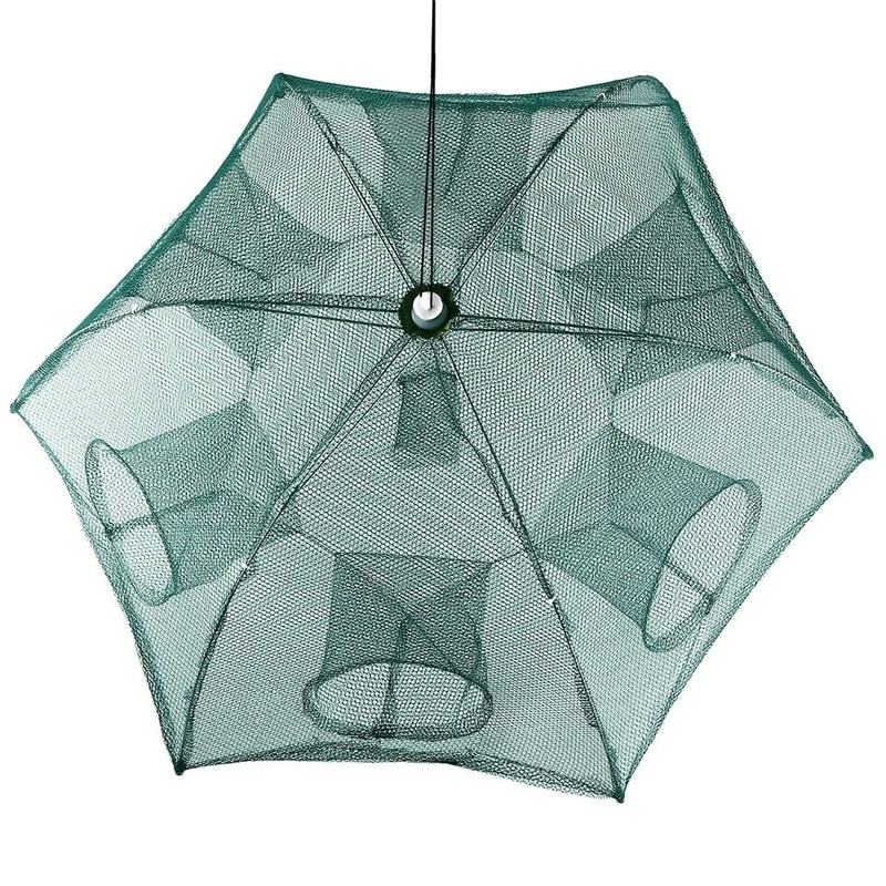 Portable Foldable Fishing Trap Net Holes Crawdad Crab Dip Cage Shrimp Minow Bait Trap For Easy Fish 1