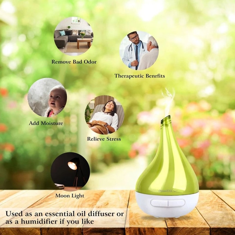 LED Ultrasonic Aroma Diffuser Essential Oil Humidifier Air Purifier 8Hour Continuous Operation Ther 4