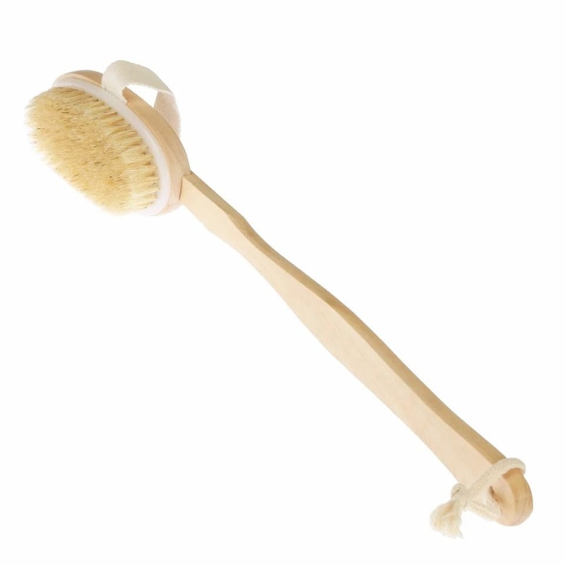 Long Wooden Handle Bath Body Exfoliating Brush Shower Back Scrubber For Clean Glowing Skin 4