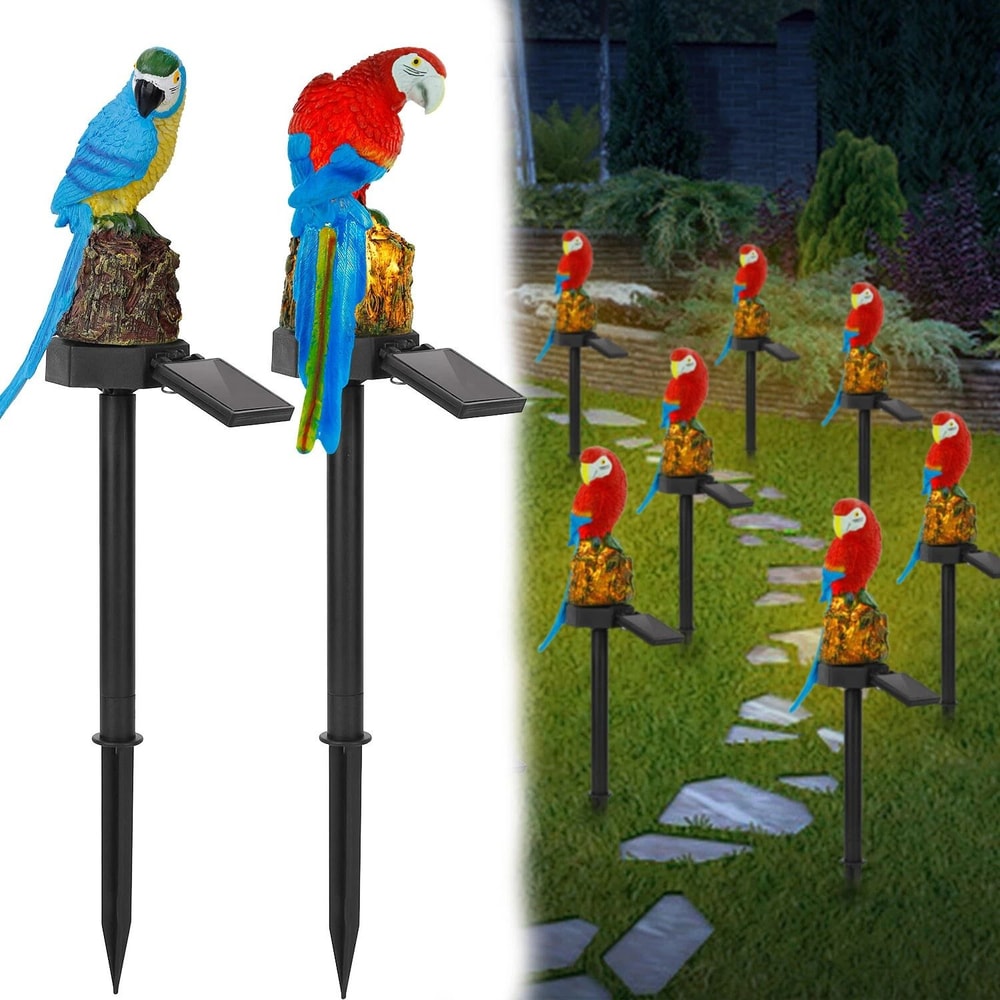Solar Powered Parrot Lamp Waterproof LED Garden Light Landscape Decor 2 Pack Outdoor Garden Yard Pa 2