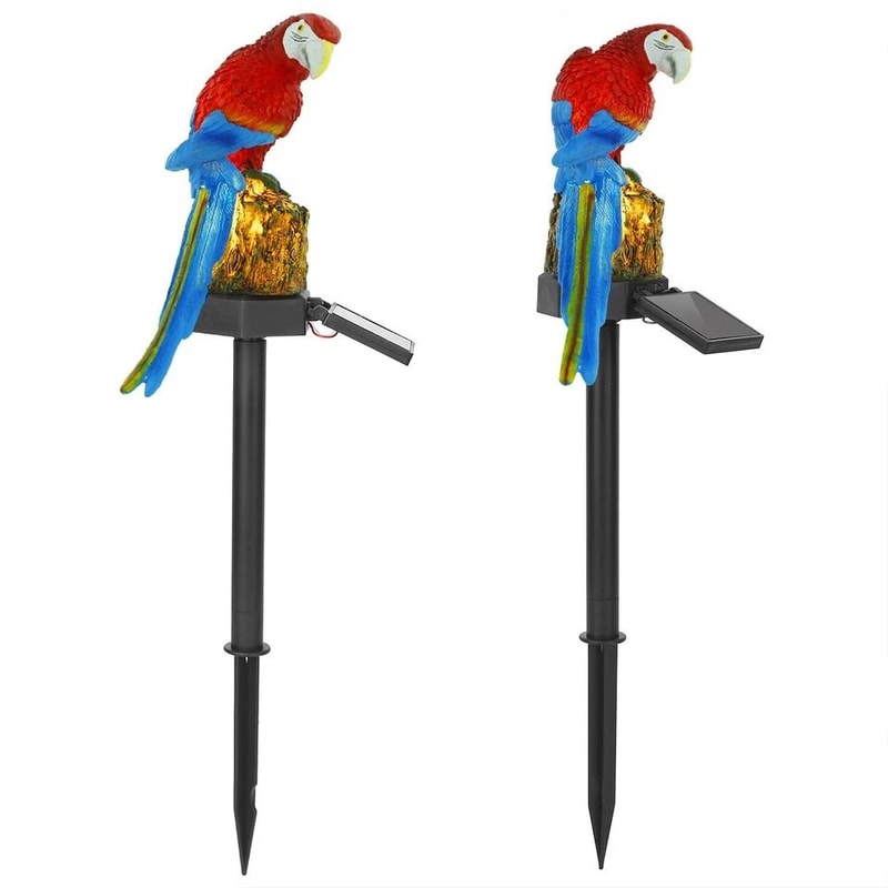 Solar Powered Parrot Lamp Waterproof LED Garden Light Landscape Decor 2 Pack Outdoor Garden Yard Pa 10