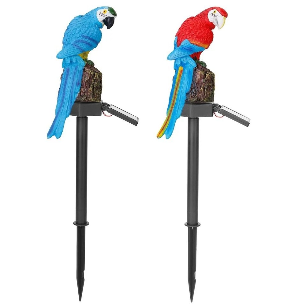 Solar Powered Parrot Lamp Waterproof LED Garden Light Landscape Decor 2 Pack Outdoor Garden Yard Pa 0