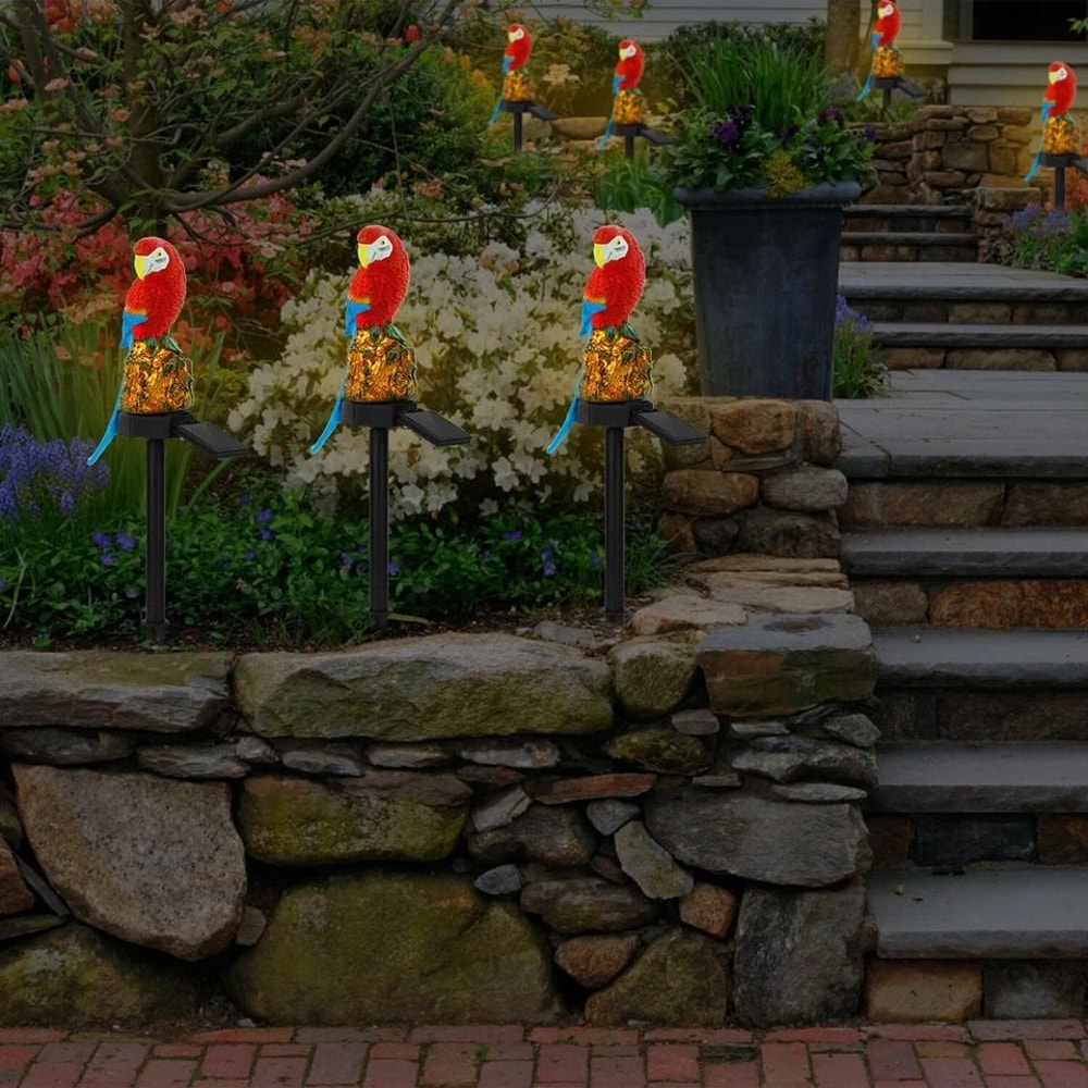Solar Powered Parrot Lamp Waterproof LED Garden Light Landscape Decor 2 Pack Outdoor Garden Yard Pa 12