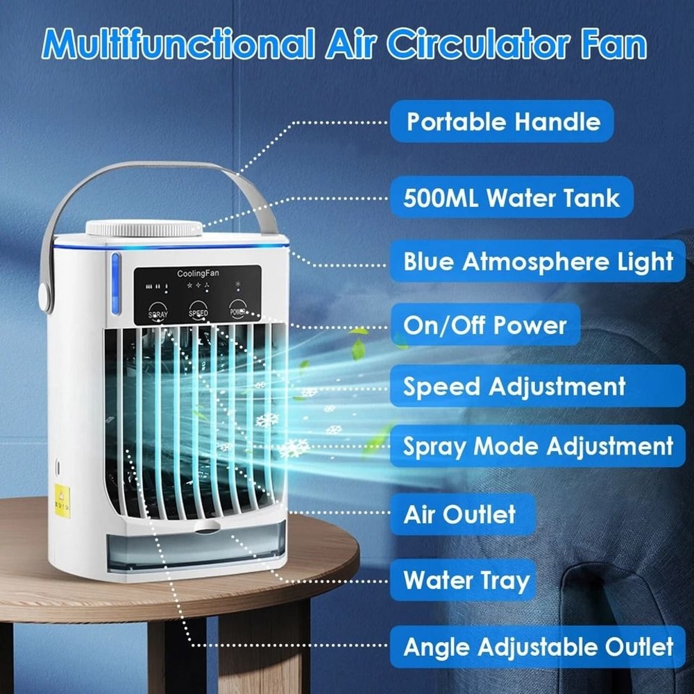 Conditioner Fan Cold Mist Air Humidifier Table Fan Portable Cooler For Office Home And Personal Use 9