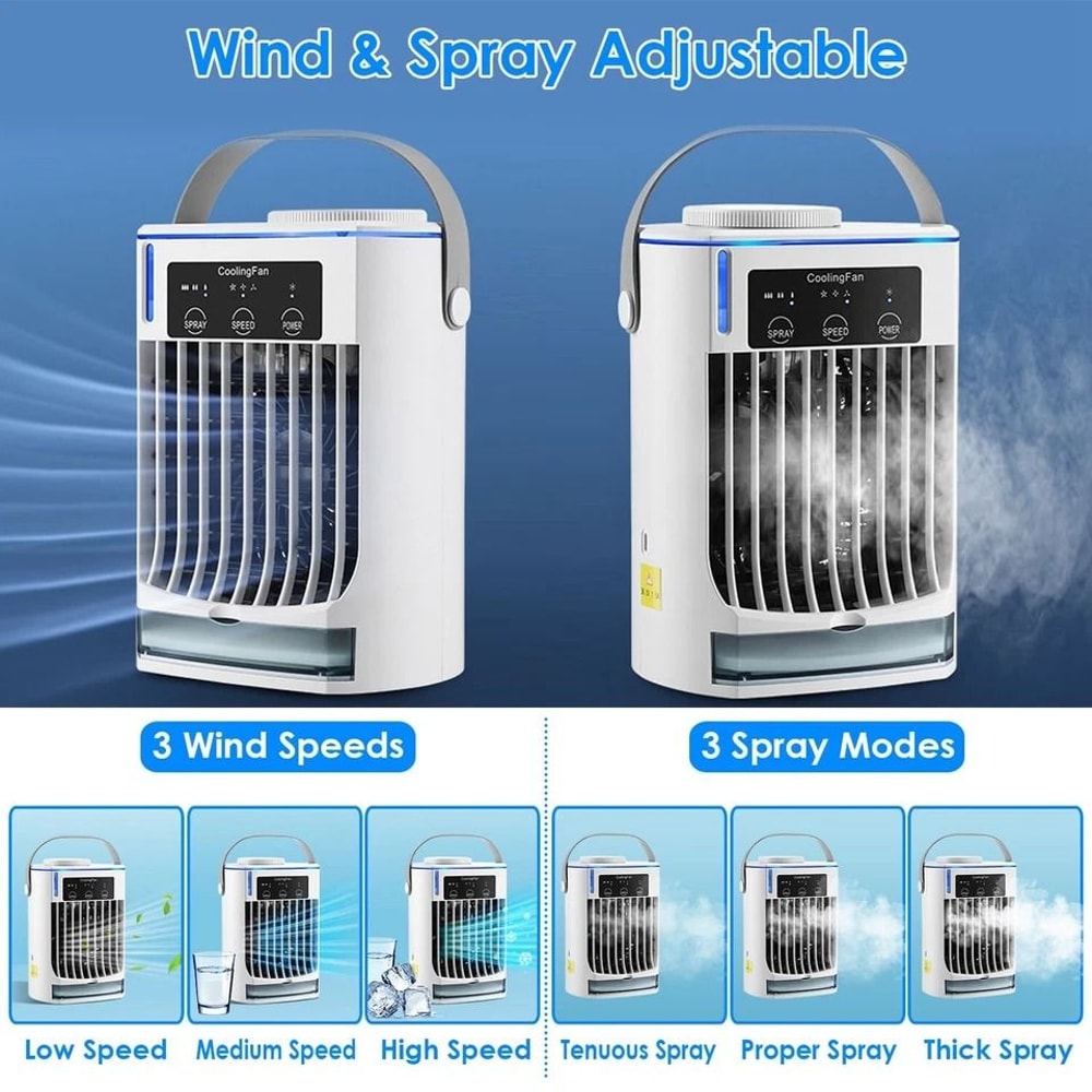 Conditioner Fan Cold Mist Air Humidifier Table Fan Portable Cooler For Office Home And Personal Use 10