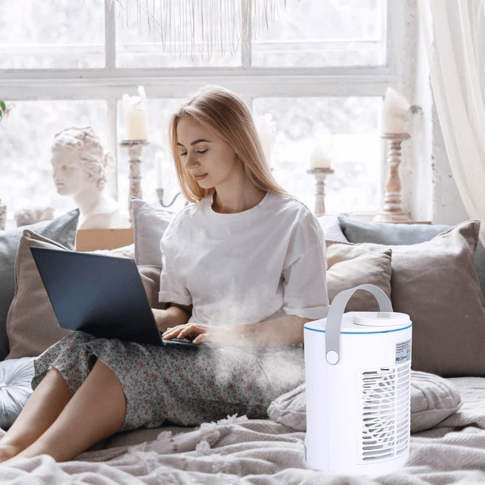 Conditioner Fan Cold Mist Air Humidifier Table Fan Portable Cooler For Office Home And Personal Use 0