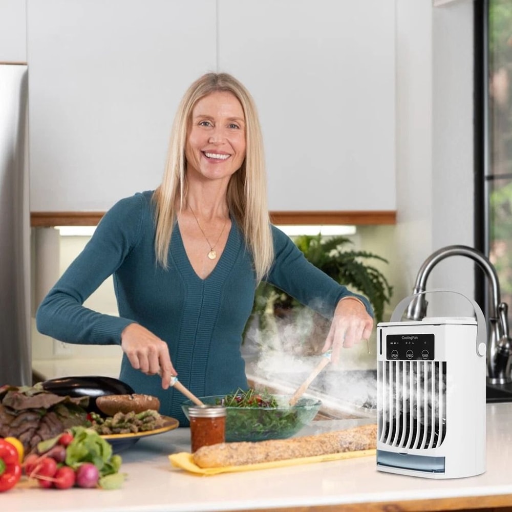 Conditioner Fan Cold Mist Air Humidifier Table Fan Portable Cooler For Office Home And Personal Use 3