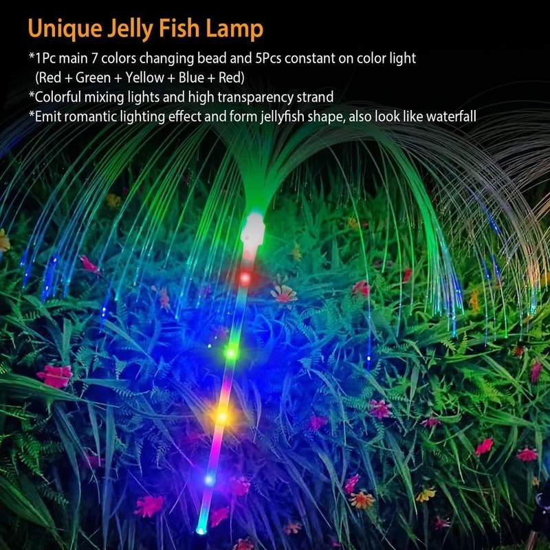 Solar Powered Jellyfish Lights Color Changing Night Lamp Waterproof Garden Decor Outdoor LED Lights 4