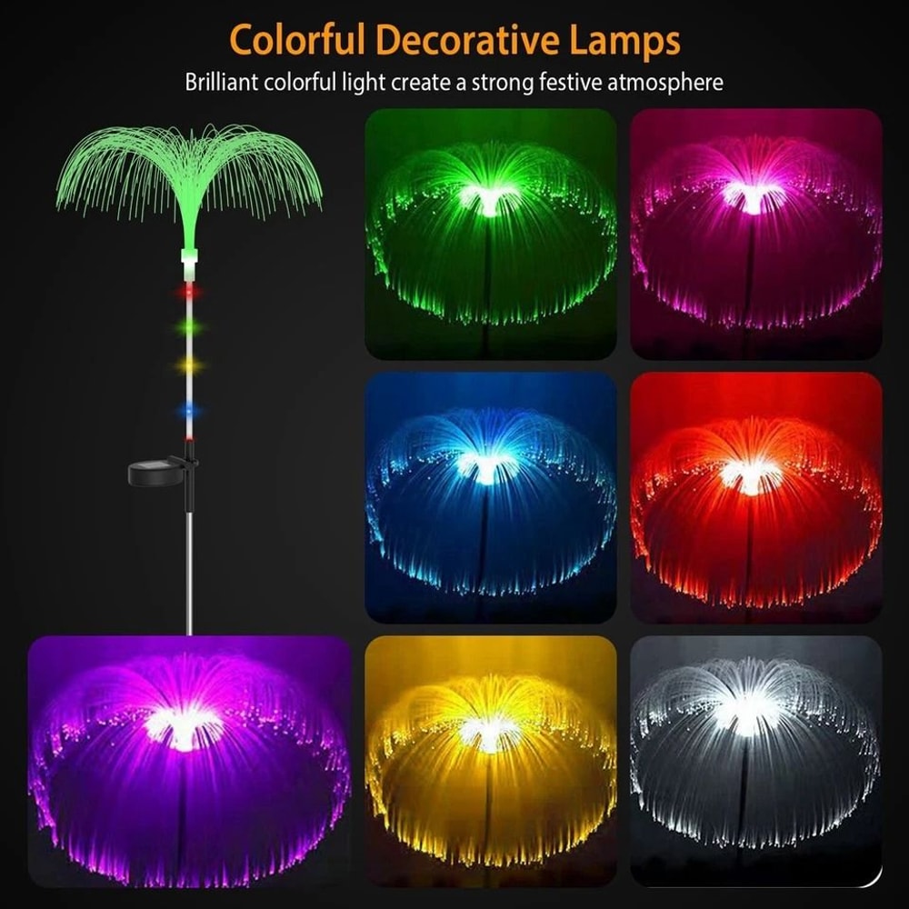 Solar Powered Jellyfish Lights Color Changing Night Lamp Waterproof Garden Decor Outdoor LED Lights 7