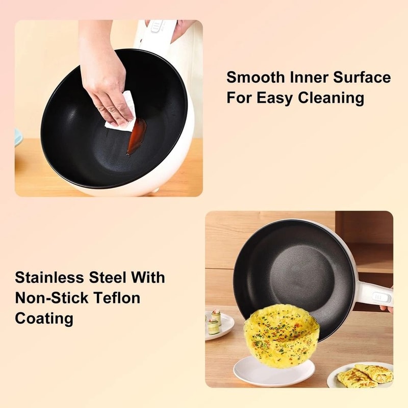 Portable Electric Hot Pot Frying Pan Capacity Ideal For Picnic Camping And Home Cooking 8