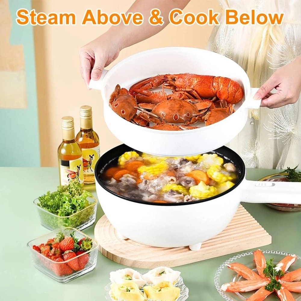 Portable Electric Hot Pot Frying Pan Capacity Ideal For Picnic Camping And Home Cooking 9