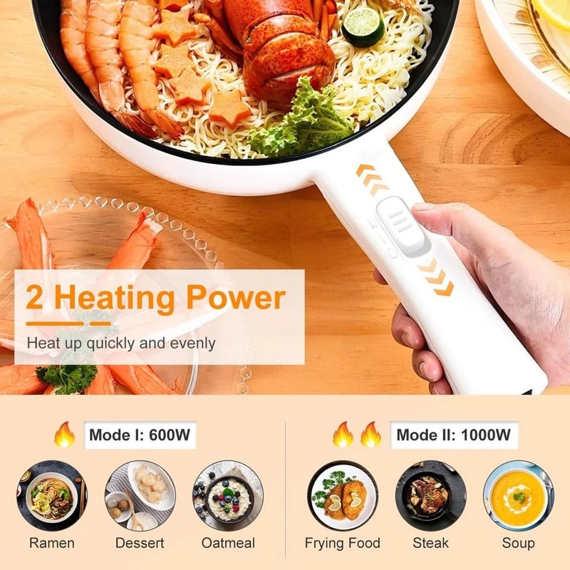 Portable Electric Hot Pot Frying Pan Capacity Ideal For Picnic Camping And Home Cooking 10