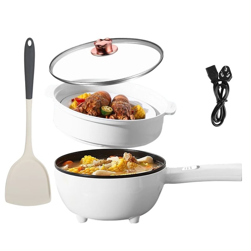 Portable Electric Hot Pot Frying Pan Capacity Ideal For Picnic Camping And Home Cooking 4