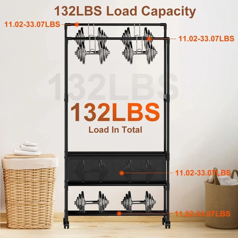 Clothing Rack With Storage Bag Heavy Duty Garment Rack For Shoes Bedroom Clothes Adjustable NonWove 7