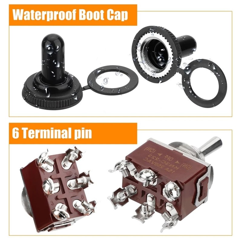Momentary DPDT Toggle Switch Set ONOFFON Waterproof Heavy Duty Perfect For Automotive Boat And Hous 4