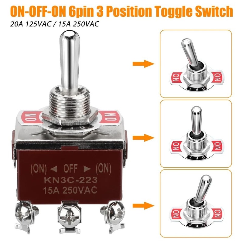 Momentary DPDT Toggle Switch Set ONOFFON Waterproof Heavy Duty Perfect For Automotive Boat And Hous 5