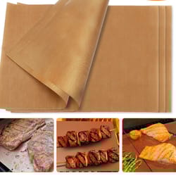 copper bbq grill mats, non-stick reusable, heat-resistant cooking mats for outdoor grilling & baking