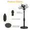 Portable Desktop Microphone Stand Adjustable Height Mini Round Base Weighted Rotatable Mic Clip 6