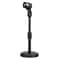 Portable Desktop Microphone Stand Adjustable Height Mini Round Base Weighted Rotatable Mic Clip 0