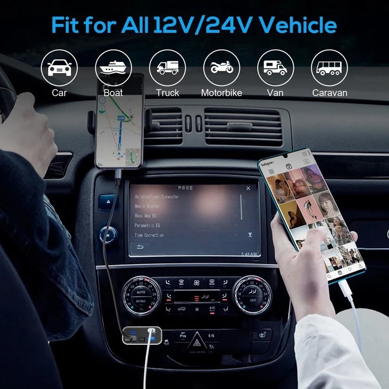 Dual USBA USBC Car Charger Socket Panel Ports For Fast Charging Devices In RVs Boats Trucks And AT 2