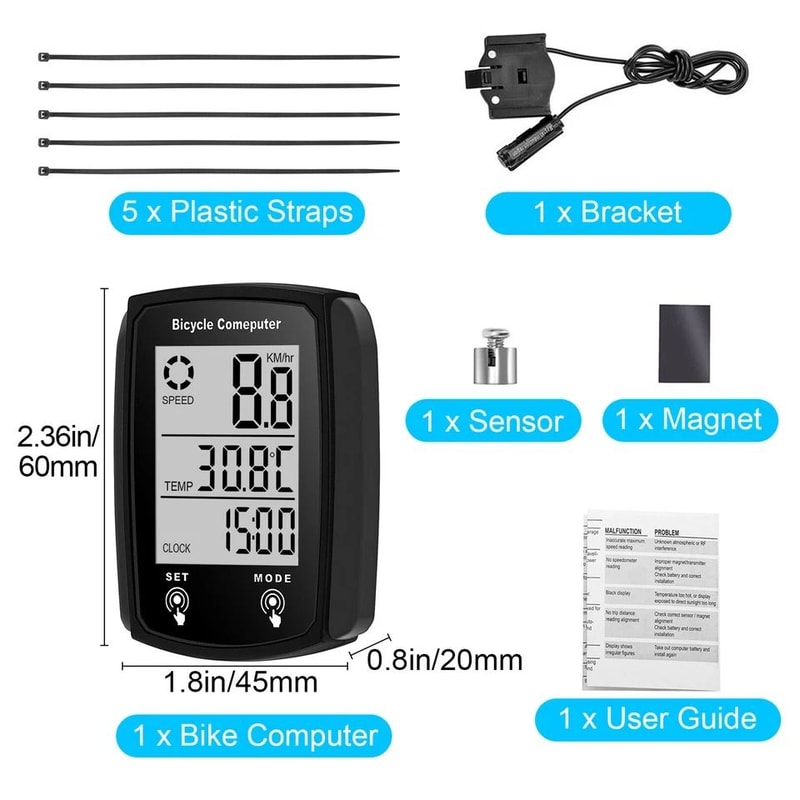 Cycle Digital Odometer Waterproof Bicycle Speedometer Functions Bike Computer With Touch Screen Dis 3