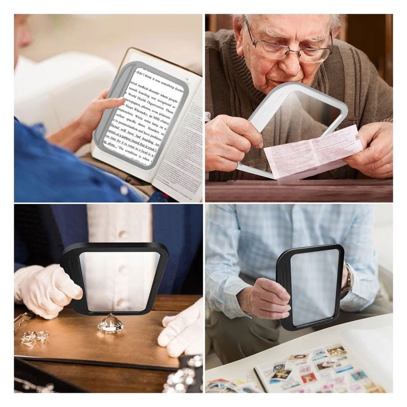 Full Page Handheld Magnifying Glass For Reading Crystal Clear Acrylic Lens Lightweight Portable Per 3