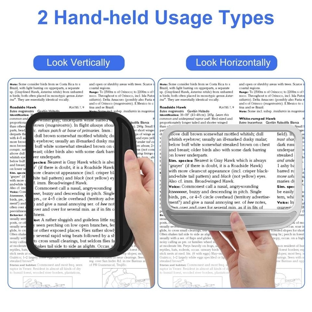 Full Page Handheld Magnifying Glass For Reading Crystal Clear Acrylic Lens Lightweight Portable Per 7