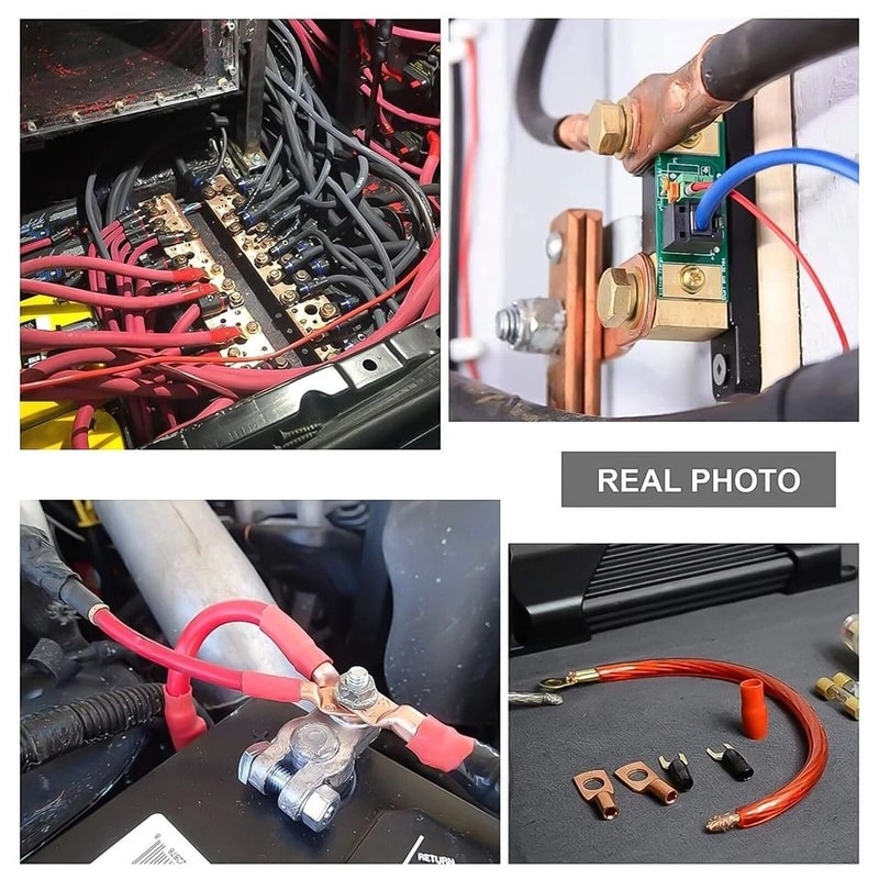 Copper Lugs BLACK RED Heat Shrink End Ring Terminals CrimpType Connectors For Electrical Wiring So 3