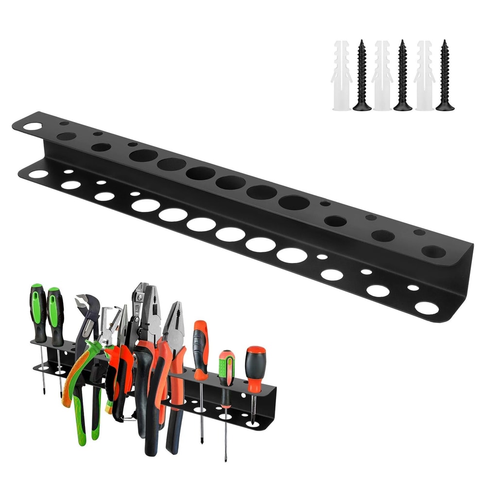 Screwdriver Organizer Wall Mount Tool Rail Rack Holder Garage Shelf Organizer Hole Carbon Steel Han 1