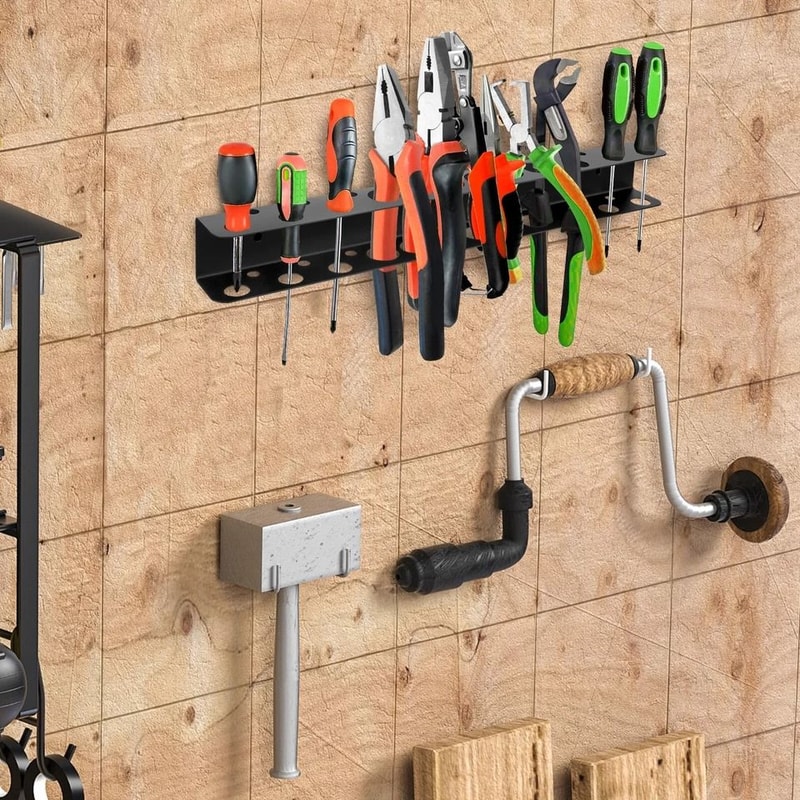 Screwdriver Organizer Wall Mount Tool Rail Rack Holder Garage Shelf Organizer Hole Carbon Steel Han 0