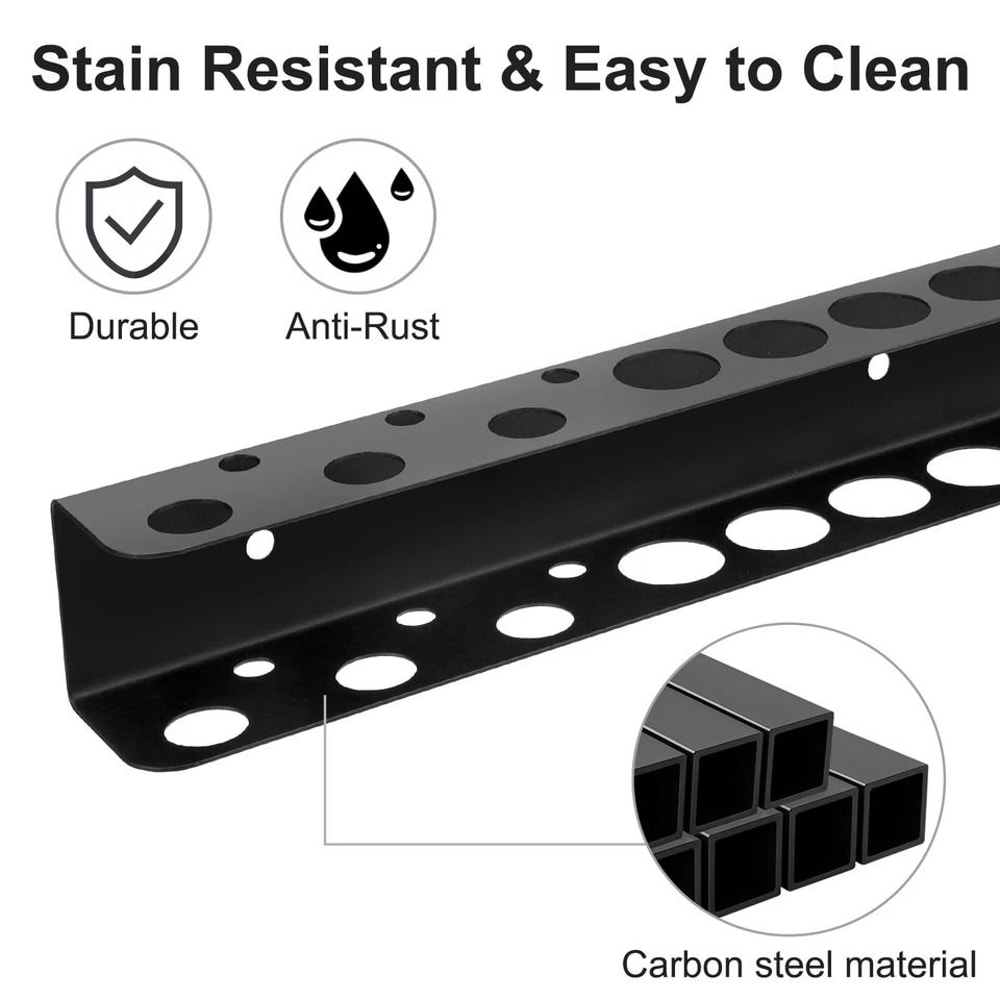 Screwdriver Organizer Wall Mount Tool Rail Rack Holder Garage Shelf Organizer Hole Carbon Steel Han 4