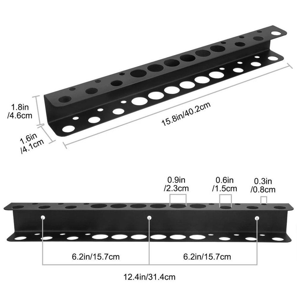 Screwdriver Organizer Wall Mount Tool Rail Rack Holder Garage Shelf Organizer Hole Carbon Steel Han 5
