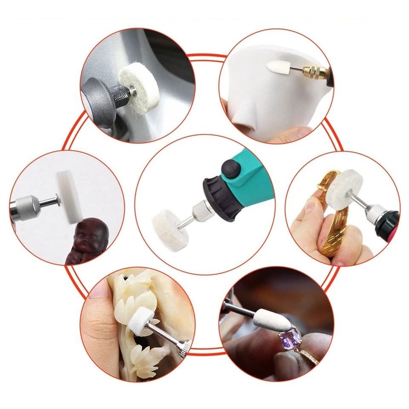 Wool Felt Buffing Polishing Pads Wheel Set For Dremel Rotary Tool Accessories Grinder Buffing Wheel 0