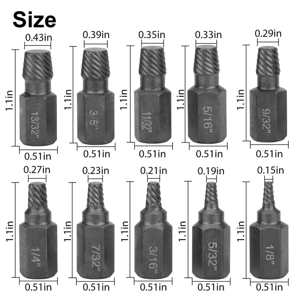 Easy Out Drill Bits Kit Piece Screw Extractor Set Stud Remover Set For Stripped Or Damaged Screws B 2